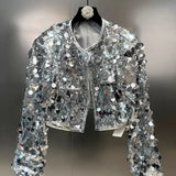 Silver Sequin Jacket For Women, Times Square, BYMANYC New York.