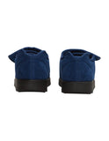 Silverts Men's Double-Extra Wide Slip-Resistant Slippers for Seniors — Navy/Black, Size 12