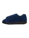 Silverts Men's Double-Extra Wide Slip-Resistant Slippers for Seniors — Navy/Black, Size 12