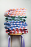 Quilted Sujani Throw Blanket - Pastel Lilac and Neon Orange