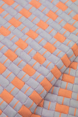 Quilted Sujani Throw Blanket - Pastel Lilac and Neon Orange