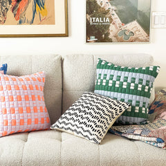 Sujani Quilted Pillow - Blue & Green