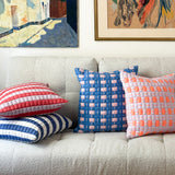 Sujani Quilted Pillow — Soft Pink and Blue