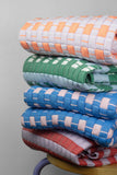 Quilted Sujani Throw Blanket - Pastel Lilac and Neon Orange