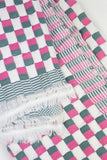 Quilted Sujani Throw Blanket - Pink, Green and White