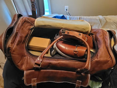 Traveler Weekender Duffle | Genuine Goat Leather Rustic Travel Bag