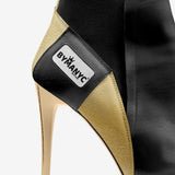Vegan Heeled Shoe Women BYMANYC ® New York Tribeca Gold Flame