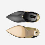 Vegan Heeled Shoe Women BYMANYC ® New York Tribeca Gold Flame