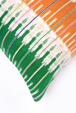 Vintage Ikat Orange & Green Pillow