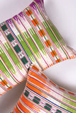 Vintage Ikat Orange and Green Pillow