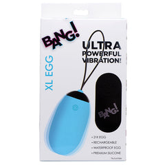 Bang! XL Vibrating Egg | 21-Pattern Waterproof Silicone Bullet with Wireless Remote — Blue