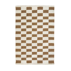 Zapotec Checkered Rug in Umber & Ivory