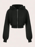 Zip-Up Cropped Hoodie | Brooklyn - BYMANYC ® New York