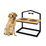 Adjustable Elevated Dog Feeder with 5 Height Settings - Premium Raised Pet Feeding Station with 2 Large Stainless Steel Bowls - Marcapon
