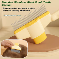 Paw Comb Self-Cleaning Pet Grooming Comb | Fine-Tooth Fur Remover for Cats & Small Dogs
