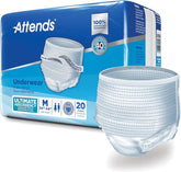 Attends Moderate Absorbent Underwear – White Medium (34–44 in)