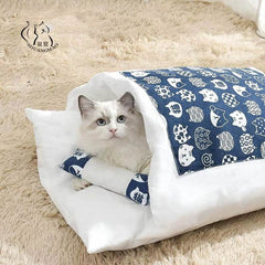 Removable Dog & Cat Bed – Convertible Sleeping Bag & Mat | Winter Warm Pet Sofa Cushion Nest