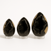 Dark Septarian Geode Egg – Hand-Selected Display Crystal with Druzy Interior