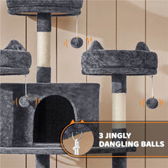 Renwick 69in Large Cat Tree Tower with Condos & Scratching Board - Dark Gray