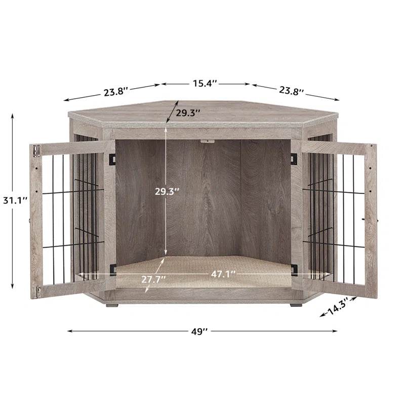Dereham Furniture Corner Dog Crate with Cushion - Marcapon
