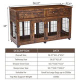 Dog Crate Furniture with Openable Partition - Marcapon