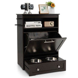 Pet Feeder Station with Stainless Steel Bowls & Storage Cabinet - Elevated Dog Food Station with Pull-Out Drawer | All-in-One Pet Organization