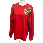 Hand Printed Upcycled Pine Cone Nike Therma-Fit Sweatshirt — Pre-Owned, Size XL