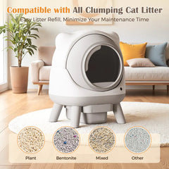 Smart Self-Cleaning Automatic Cat Litter Box with App Control & Health Tracking