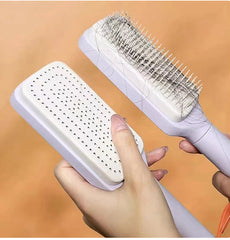 Girlies Self-Cleaning Hair Brush | Detangling Bristles & Scalp Massage for All Hair Types
