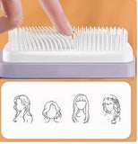 Girlies Self-Cleaning Hair Brush | Detangling Bristles & Scalp Massage for All Hair Types