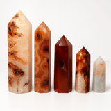 Handpicked Carnelian Agate Akik Obelisk Tower
