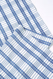 Coco Plaid Table Runner in Natural Indigo