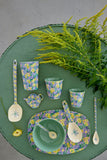 Medium Melamine Rectangular Plate - Purple - Fancy Pansy Prints
