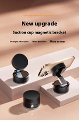 MagniHold DuoFold Magnetic Phone Holder | Vacuum Suction & N52 Magnet for Car, Desk & Home