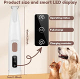 Pet Paw Hair Trimmer | Low-Noise Electric Grooming Trimmer with LED Light for Dogs & Cats