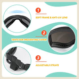 PETLESO Dog Goggles Large Breed, Large Dog Sunglasses Eye Protection for Dogs Windproof Goggles for Medium Large Dog Riding Biking Driving, Black - Marcapon
