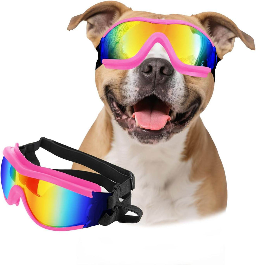 PETLESO Dog Goggles Large Breed, Large Dog Sunglasses Eye Protection for Dogs Windproof Goggles for Medium Large Dog Riding Biking Driving, Black - Marcapon