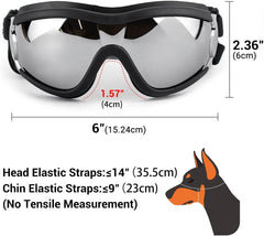 PETLESO Dog Goggles Large Breed, Large Dog Sunglasses Eye Protection for Dogs Windproof Goggles for Medium Large Dog Riding Biking Driving, Black - Marcapon