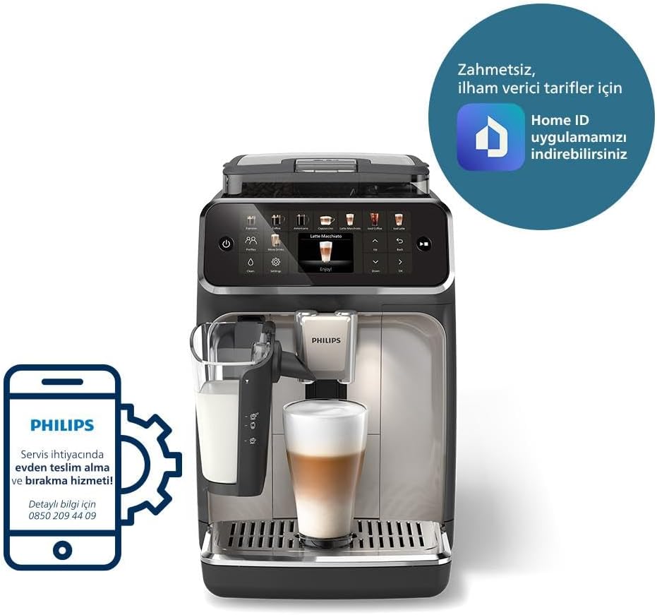 Philips 5500 serisi tam otomatik espresso kahve makinesi LatteGo ve 20 tarif ile