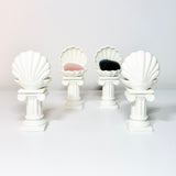Roman Column Clam Shell Crystal Pebble Holder – White Stone-Like Marble Pedestal Display by KREATEUR Studio (Beta)