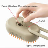 Steamy Pet Grooming Brush | 3-in-1 Steam Comb for Cats & Dogs — Detangle, Clean & Massage