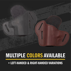 The Ultimate Leather Gun Holster | 3 Slot Pancake Style Belt Holster | Handmade in the USA! | Fits all 1911 Style Handguns