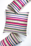Guatemala el dokuması vintage Luna çizgili ikat yastık, 30x50 cm