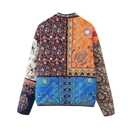 Paisley & Floral Patchwork Quilted Jacket