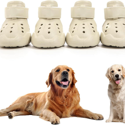 Croc-Style Dog Shoes – 4 Pack Set