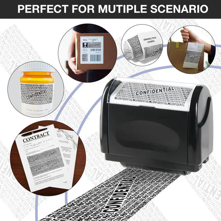 InfoGuard Privacy Roller Stamp | 2-Pack Identity Protection Stamp with 100m Roll
