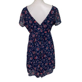Old Navy Womens Fit & Flare Dress — Pre-Owned, Size Medium (Navy Blue Floral)