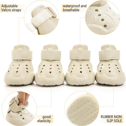 Croc-Style Dog Shoes – 4 Pack Set