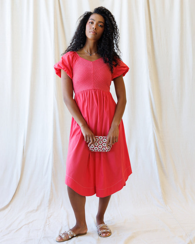 One Fine Day Smocked Midi Dress