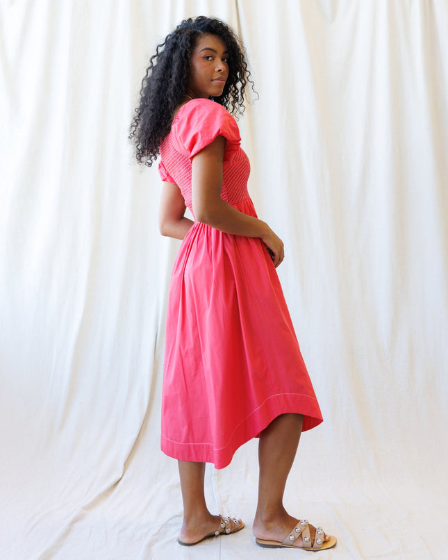 One Fine Day Smocked Midi Dress